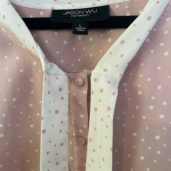 Jason Wu for Target Pink Polka Dot Blouse Size L - Picture 6 of 7